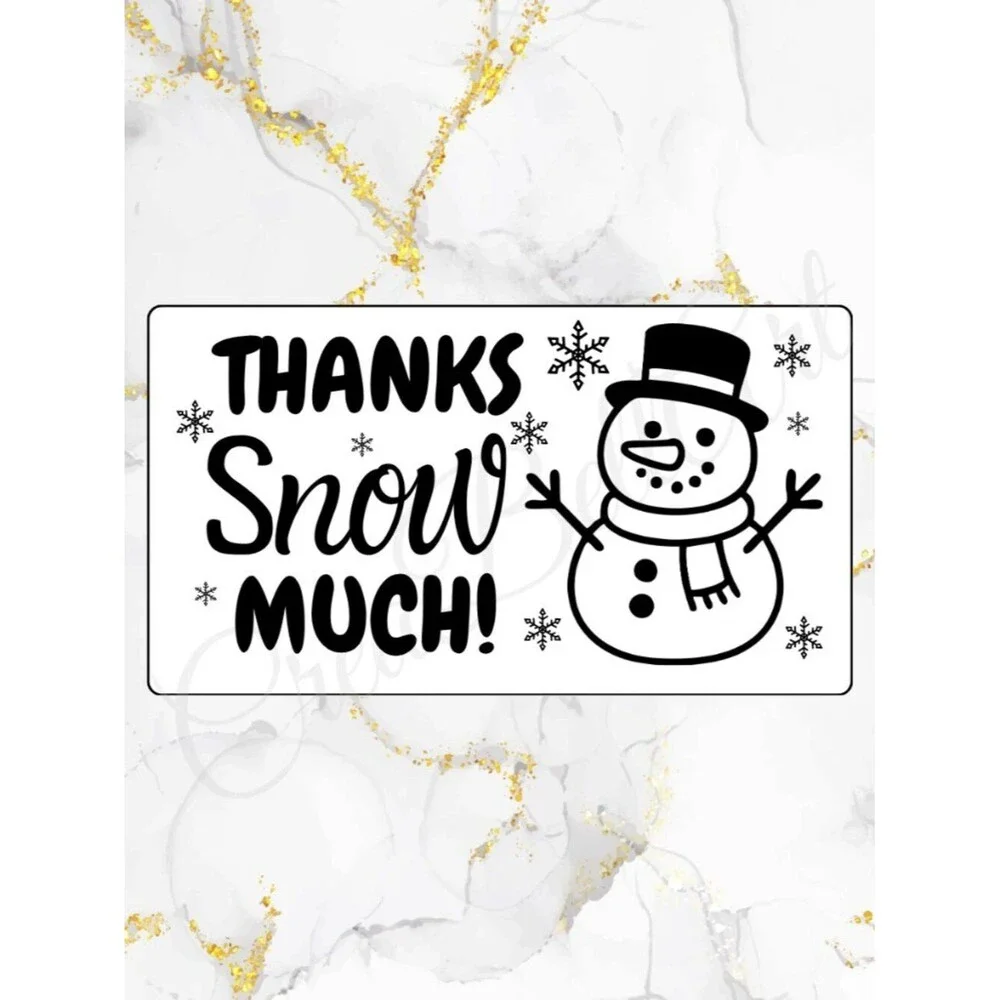 100 Christmas Snowman Stickers – Thank You Stickers 2.25 x 1.25